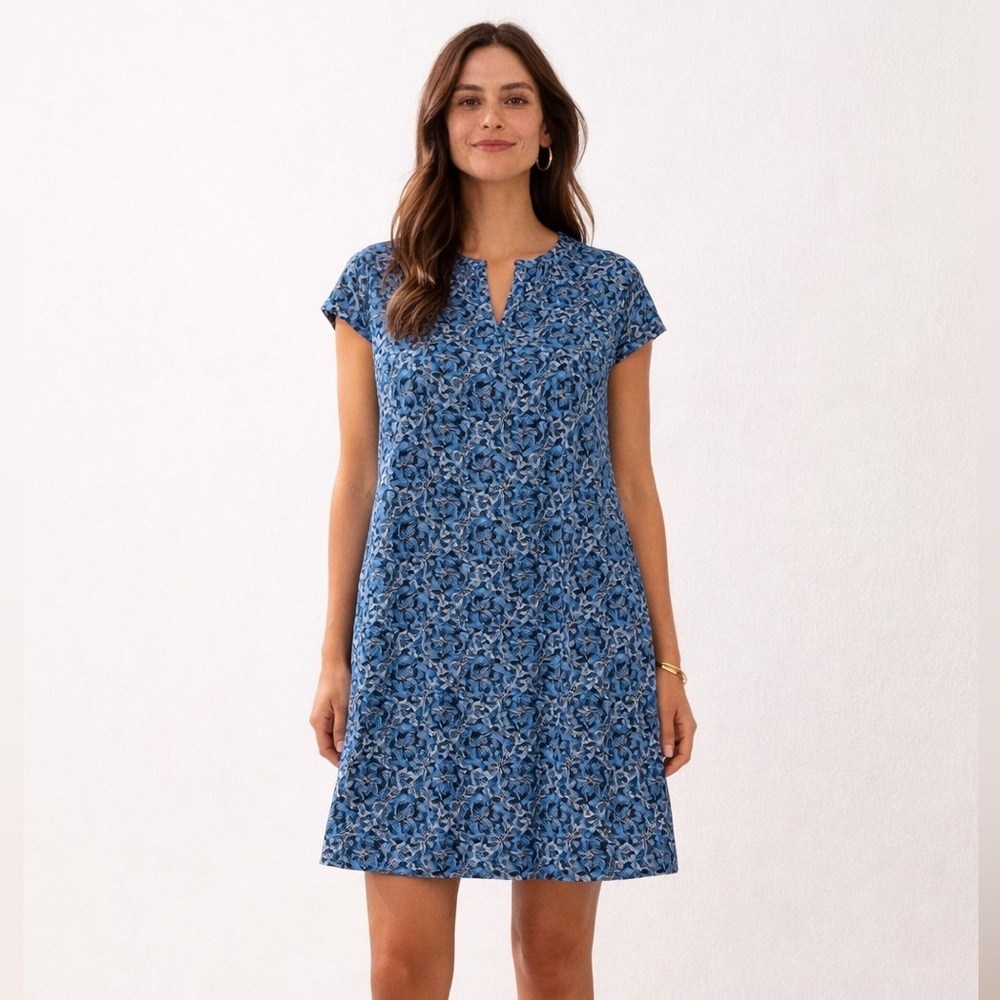 Roller Rabbit Pamela Dress XS | Blue Floral Block Print | NWT | Boho Mini